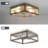 Monviso Rustic Farmhouse Flush Mount Ceiling Light Brush Nickel / Bronze 2-Lights